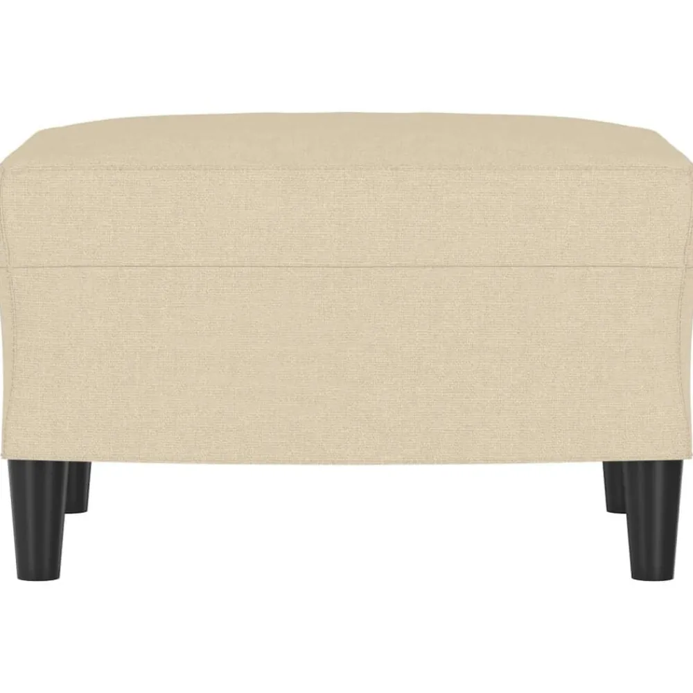 Poefs*vidaXL Voetenbank 60x50x41 cm stof crèmekleurig Crème