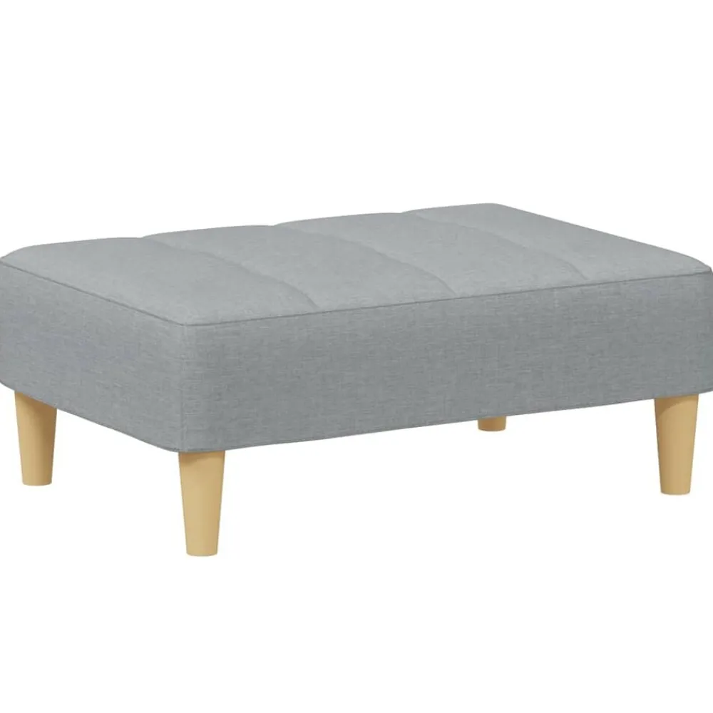 Poefs*vidaXL Voetenbank 77x55x31 cm stof Lichtgrijs