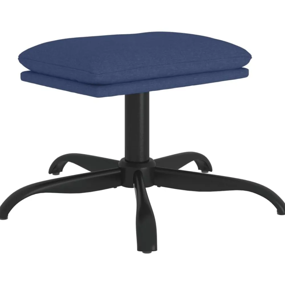 Poefs*vidaXL Voetenbank 60x60x36 cm stof Blauw