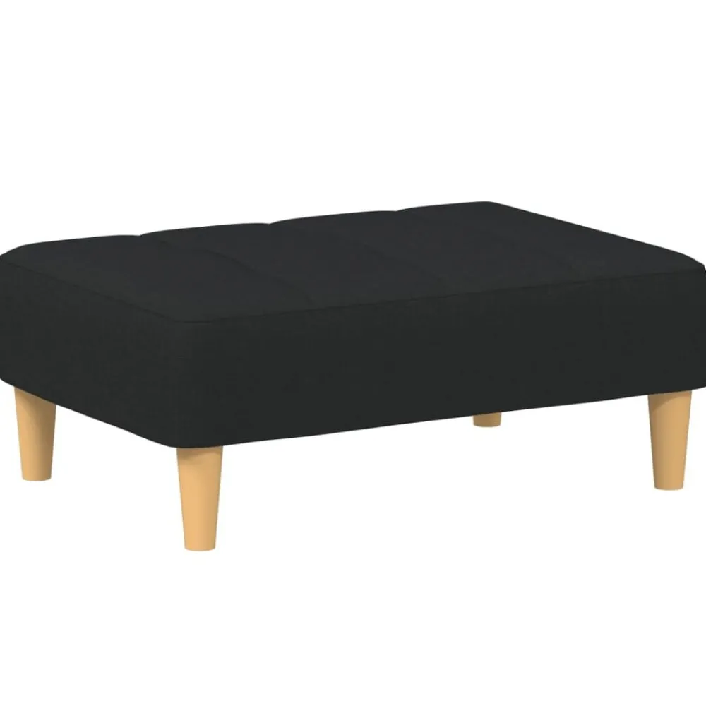 Poefs*vidaXL Voetenbank 77x55x31 cm stof Zwart