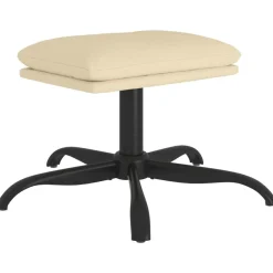 Poefs*vidaXL Voetenbank 60x60x36 cm stof crèmekleurig Crème