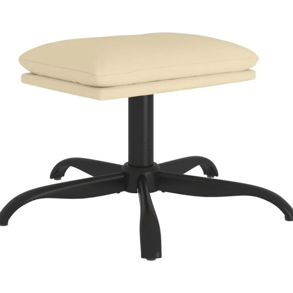Poefs*vidaXL Voetenbank 60x60x36 cm stof crèmekleurig Crème