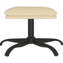 Poefs*vidaXL Voetenbank 60x60x36 cm stof crèmekleurig Crème