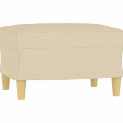 Poefs*vidaXL Voetenbank 60x50x41 cm stof crèmekleurig Crème