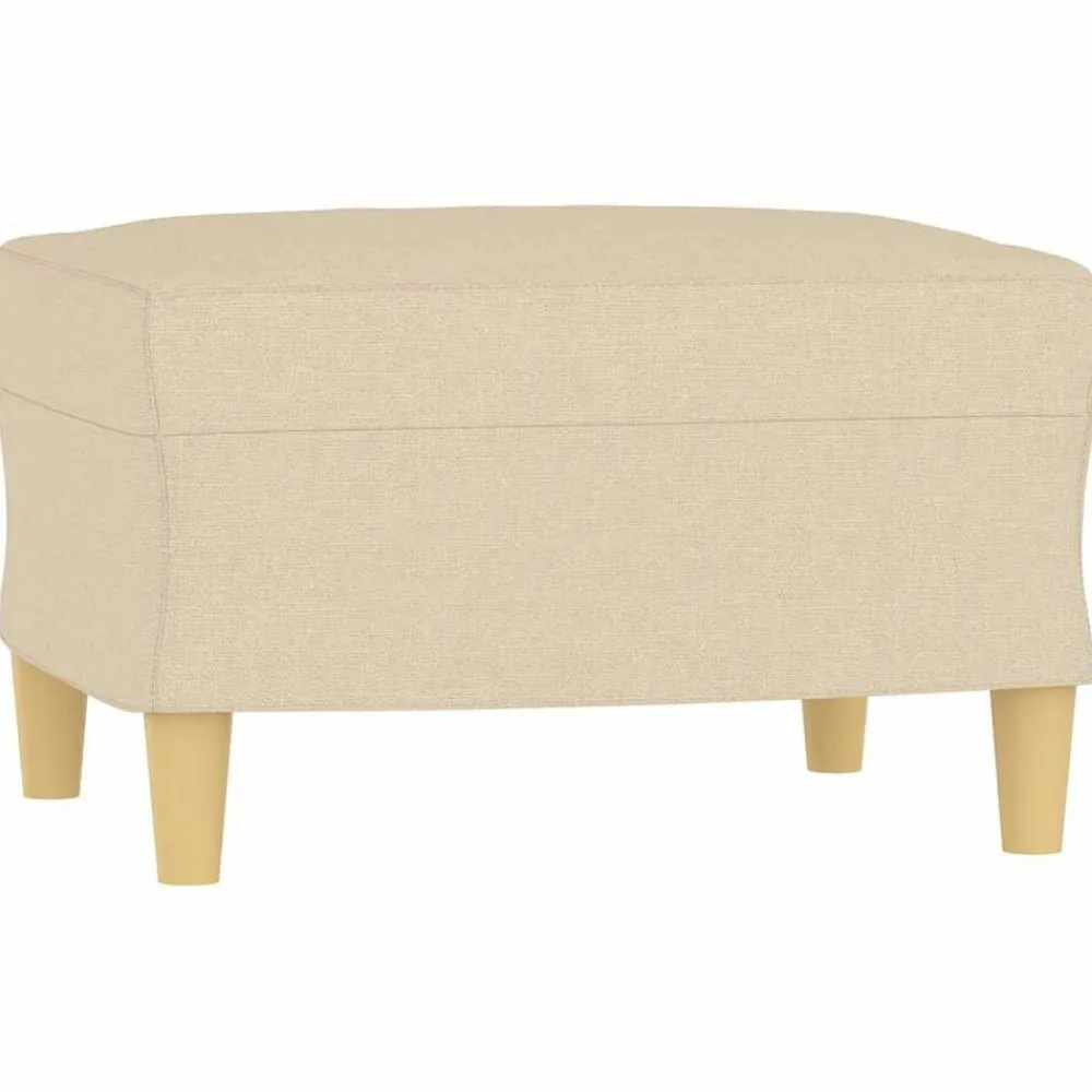 Poefs*vidaXL Voetenbank 60x50x41 cm stof crèmekleurig Crème