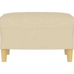 Poefs*vidaXL Voetenbank 60x50x41 cm stof crèmekleurig Crème