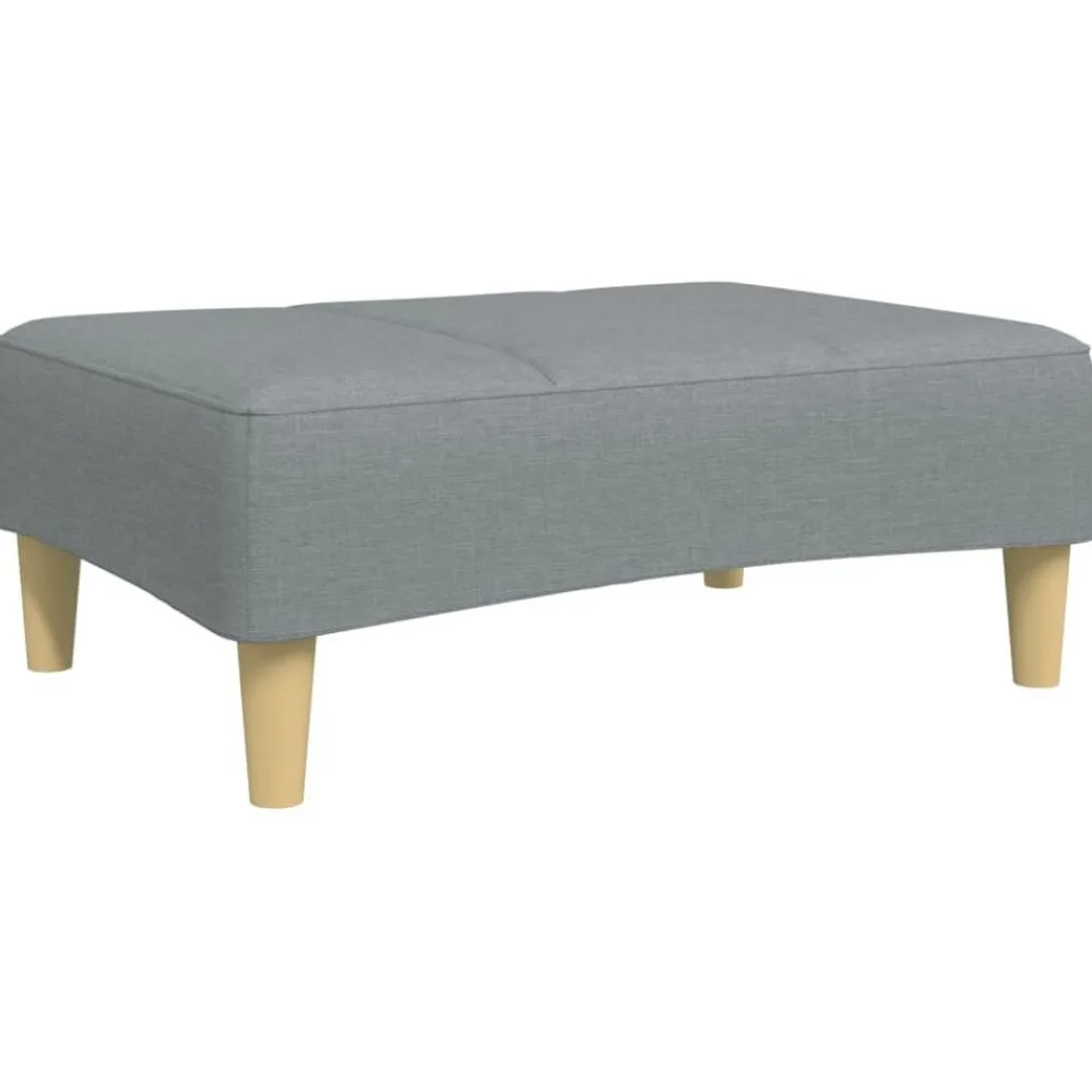 Poefs*vidaXL Voetenbank 77x55x31 cm stof Lichtgrijs