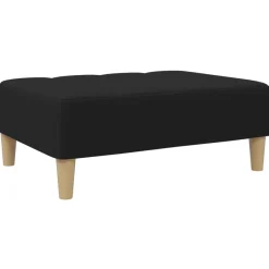 Poefs*vidaXL Voetenbank 77x55x31 cm stof Zwart