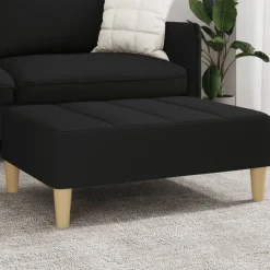 Poefs*vidaXL Voetenbank 77x55x31 cm stof Zwart