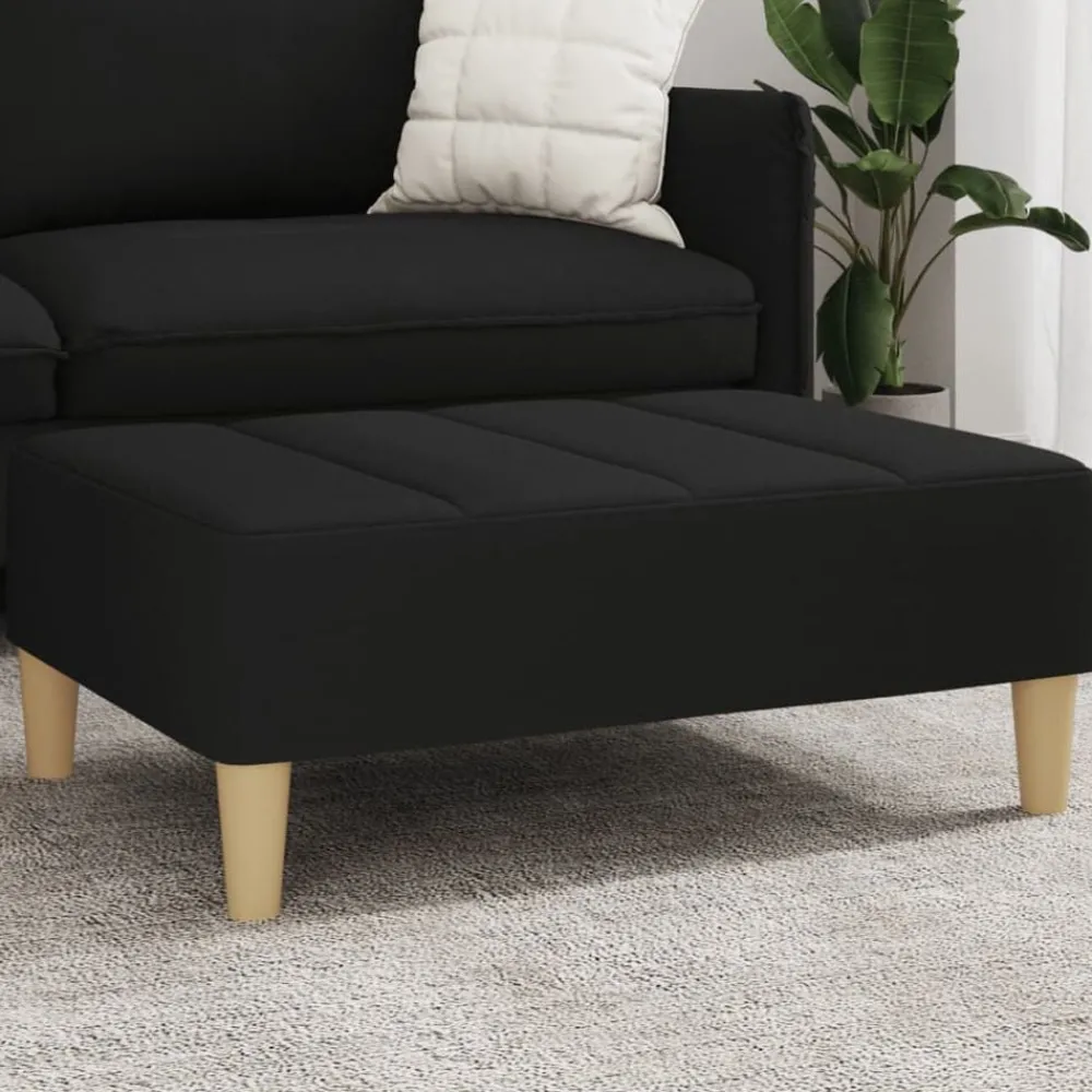Poefs*vidaXL Voetenbank 77x55x31 cm stof Zwart