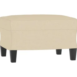 Poefs*vidaXL Voetenbank 60x50x41 cm stof crèmekleurig Crème