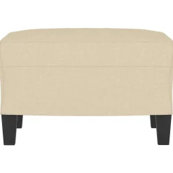 Poefs*vidaXL Voetenbank 60x50x41 cm stof crèmekleurig Cr&egrave;me
