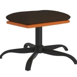 Poefs*vidaXL Voetenbank 60x60x36 cm stof en kunstleer Bruin