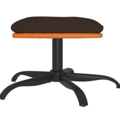 Poefs*vidaXL Voetenbank 60x60x36 cm stof en kunstleer Bruin