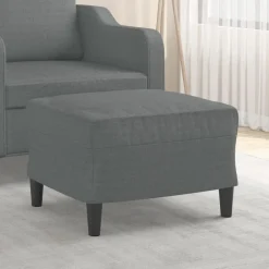 Poefs*vidaXL Voetenbank 60x50x41 cm stof Donkergrijs