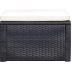 Poefs*vidaXL Voetenbank/poef 53x53x30 cm poly rattan Bruin