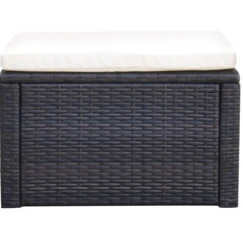 Poefs*vidaXL Voetenbank/poef 53x53x30 cm poly rattan Bruin
