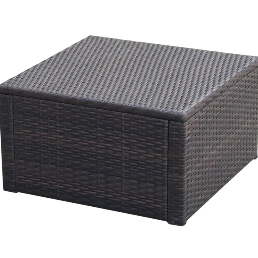 Poefs*vidaXL Voetenbank/poef 53x53x30 cm poly rattan Bruin