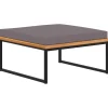 Poefs*vidaXL Voetensteun met kussen 66x66x36 cm acaciahout donkergrijs