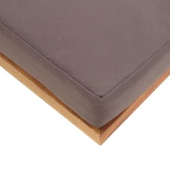 Poefs*vidaXL Voetensteun met kussen 66x66x36 cm acaciahout donkergrijs