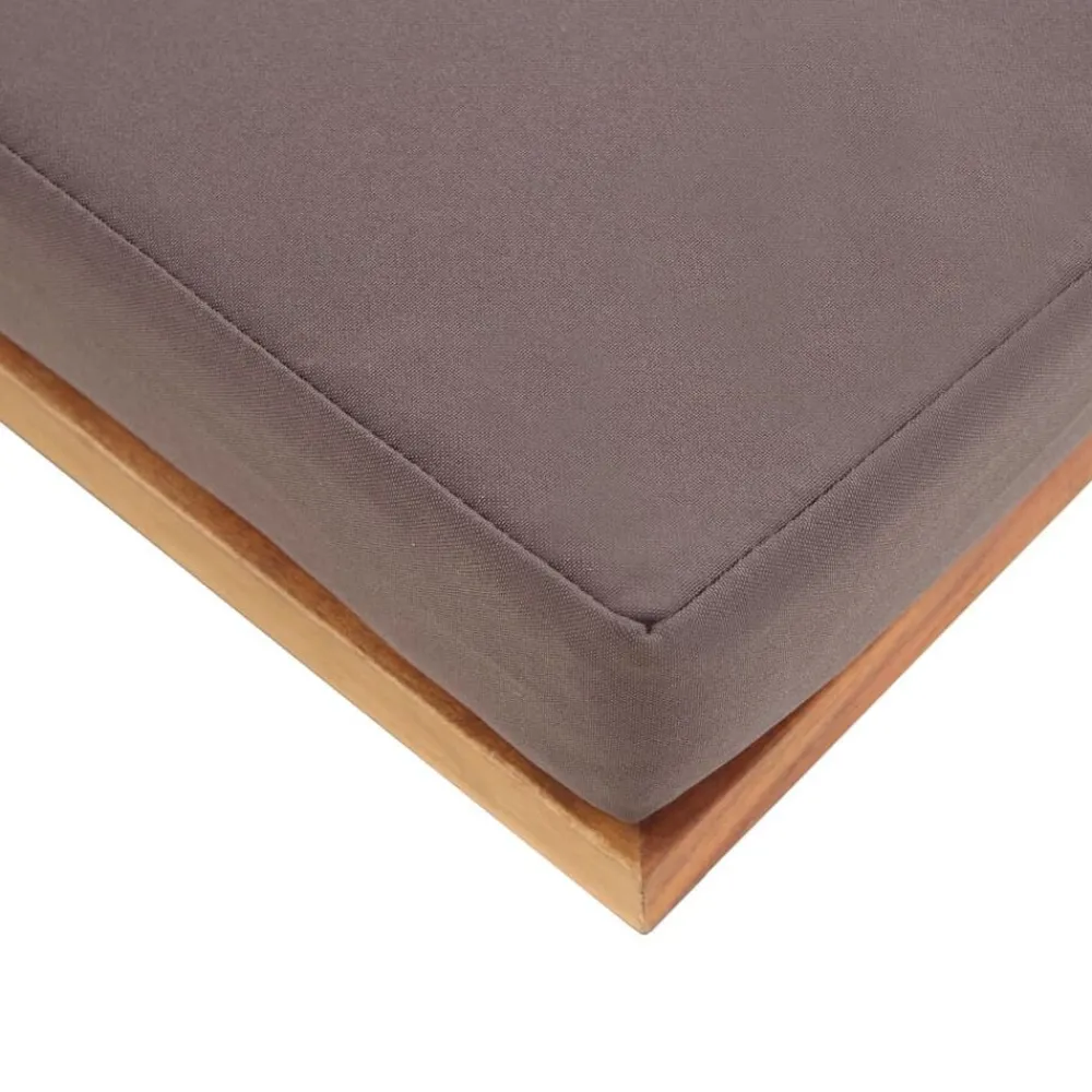 Poefs*vidaXL Voetensteun met kussen 66x66x36 cm acaciahout donkergrijs