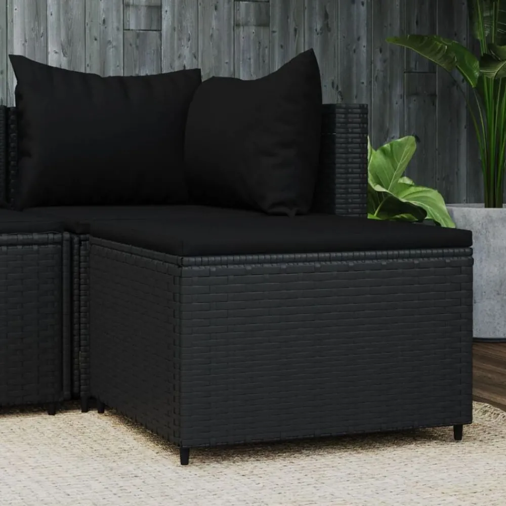 Voetensteun met kussen poly rattan>vidaXL Online