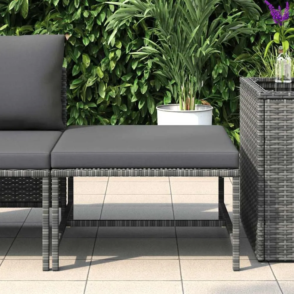 Voetensteun sectioneel met kussen poly rattan>vidaXL Hot