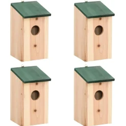 Vogelhuisjes 4 st 12x12x22 cm hout>vidaXL Best