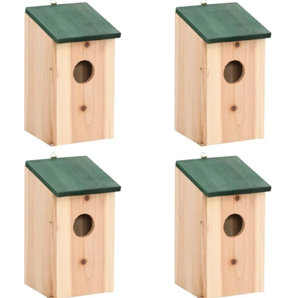 Vogelhuisjes 4 st 12x12x22 cm hout>vidaXL Best