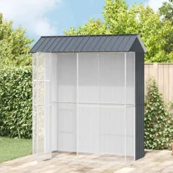 Huisdierbenodigdheden*vidaXL Vogelkooi 215 x 110 x 247 cm Gegalvaniseerd staal Antraciet