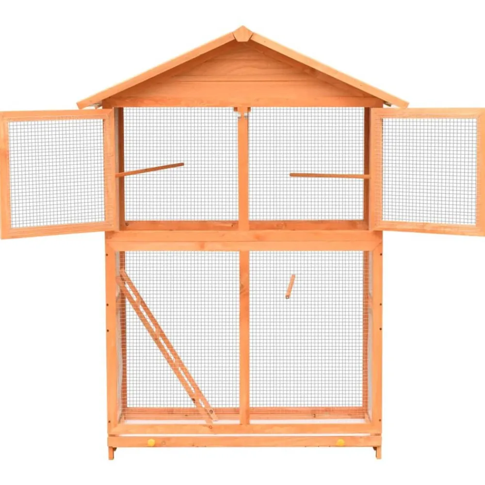 Vogelkooi 125,5x59,5x164 cm massief grenen- en vurenhout>vidaXL Hot