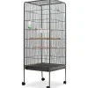 Huisdierbenodigdheden*vidaXL Vogelkooi 54x54x146 cm staal zwart