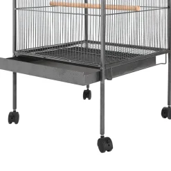 Huisdierbenodigdheden*vidaXL Vogelkooi 54x54x146 cm staal zwart
