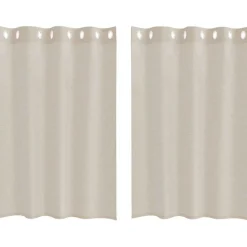Woon- & Tuinaccessoires*vidaXL Voile Gordijn met gordijnen 2 pcs 140 x 140 cm Polyester Zand