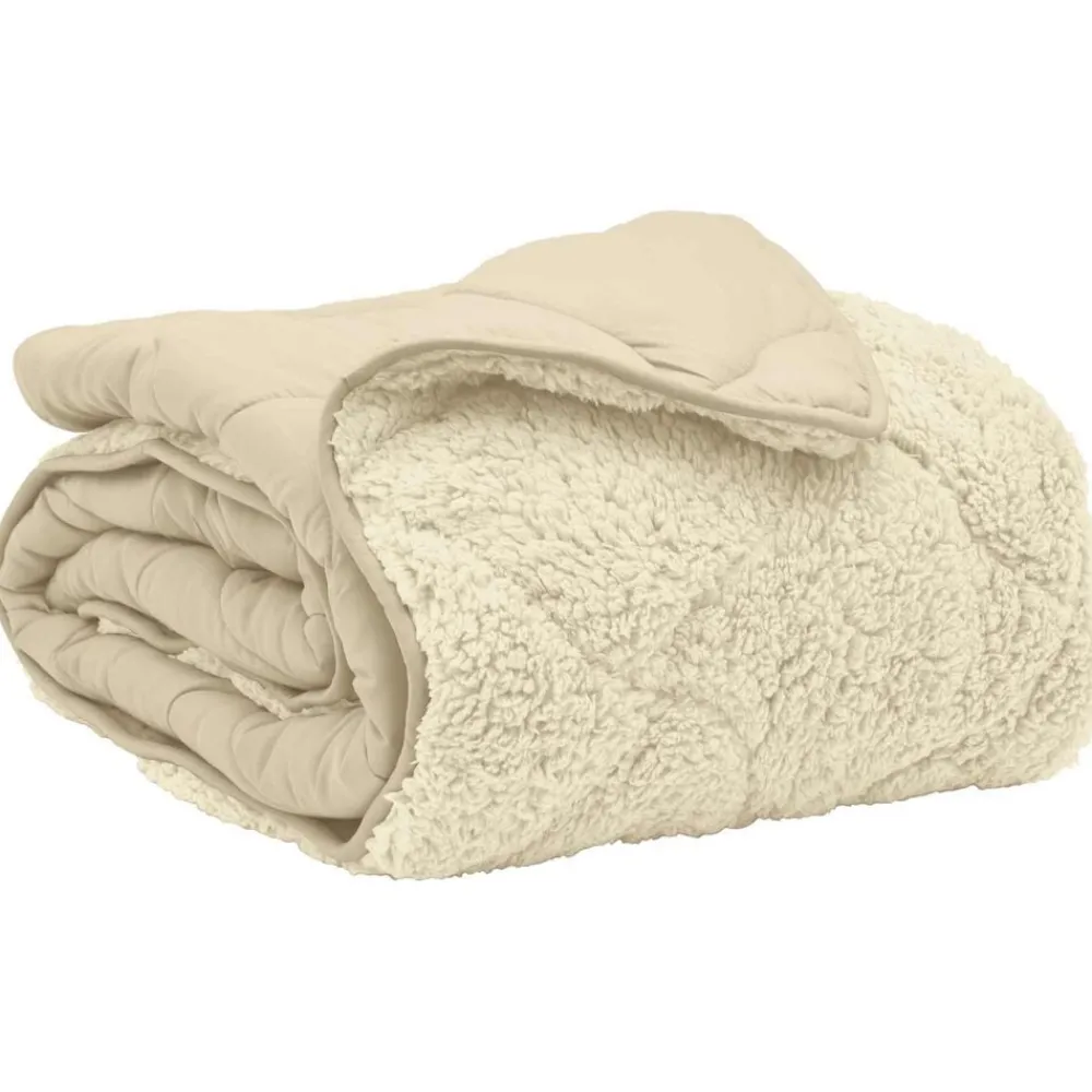 Vol jaar dekbed Crème 140 x 200 cm Microfiber en Teddy fleece>vidaXL Best