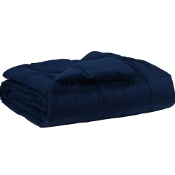 Linnengoed*vidaXL Vol jaar dekbed Gekwilt 135 x 200 cm Microfiber Donkerblauw