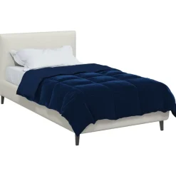 Linnengoed*vidaXL Vol jaar dekbed Gekwilt 135 x 200 cm Microfiber Donkerblauw