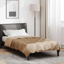 Linnengoed*vidaXL Vol jaar dekbed 135 x 200 cm Satijn en Microfiber Goud