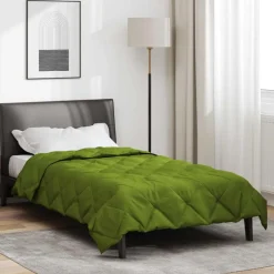 Linnengoed*vidaXL Vol jaar dekbed 135 x 200 cm Microfiber Groen