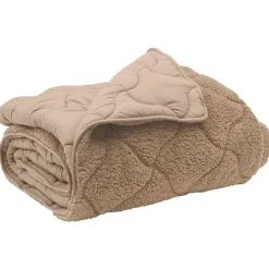 Linnengoed*vidaXL Vol jaar dekbed 135 x 200 cm Microfiber en Teddy fleece Taupe