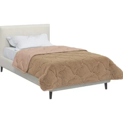 Linnengoed*vidaXL Vol jaar dekbed 135 x 200 cm Microfiber en Teddy fleece Taupe