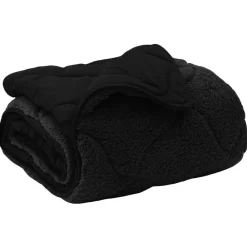 Linnengoed*vidaXL Vol jaar dekbed 135 x 200 cm Microfiber en Teddy fleece Zwart