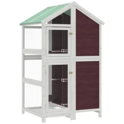 Huisdierbenodigdheden*vidaXL Volière 97x81x152 cm massief grenenhout kleurig Mokka