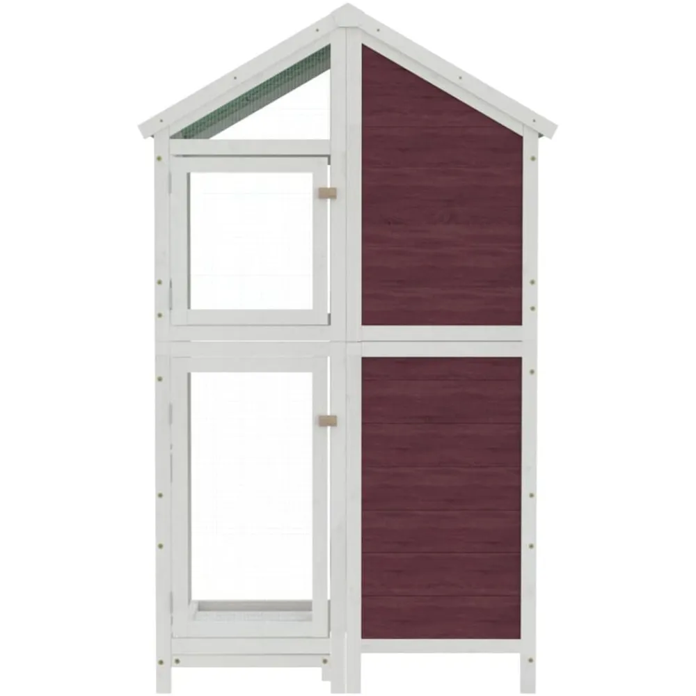 Huisdierbenodigdheden*vidaXL Volière 97x81x152 cm massief grenenhout kleurig Mokka