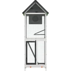 Huisdierbenodigdheden*vidaXL Volière 60x58,5x160 cm massief grenenhout Grijs
