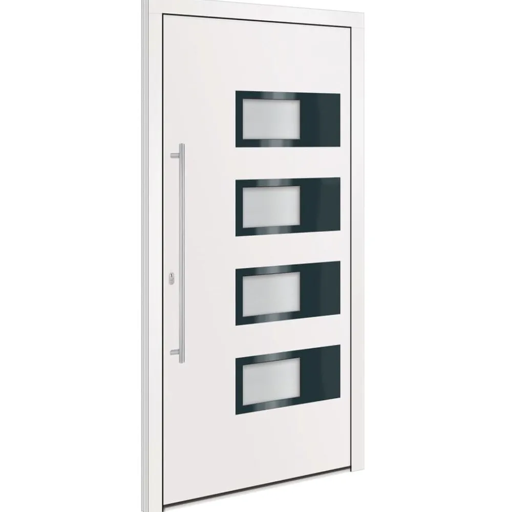 Bouwmaterialen*vidaXL Voordeur 100x200 cm aluminium en PVC Wit