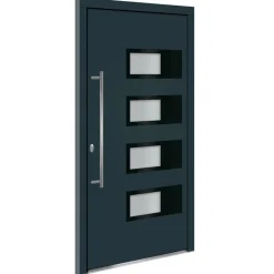 Voordeur 100x200 cm aluminium en PVC kleurig>vidaXL Hot