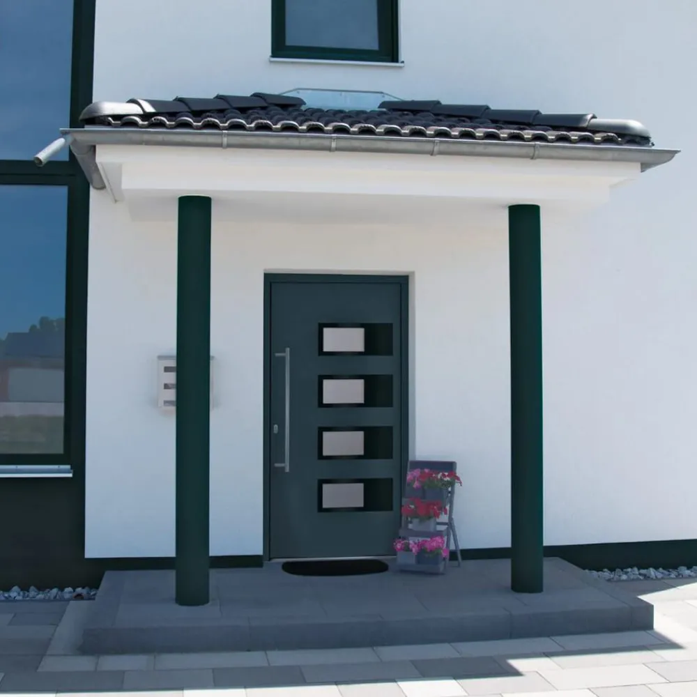 Voordeur 100x200 cm aluminium en PVC kleurig>vidaXL Hot