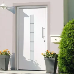 Voordeur 100x200 cm aluminium en PVC>vidaXL Hot