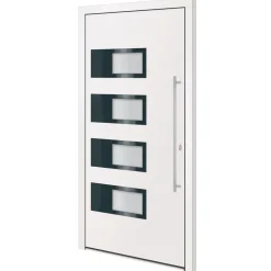 Bouwmaterialen*vidaXL Voordeur 100x200 cm aluminium en PVC Wit